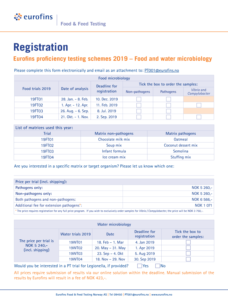  Food and Water Microbiology Eurofins Scientific 2019