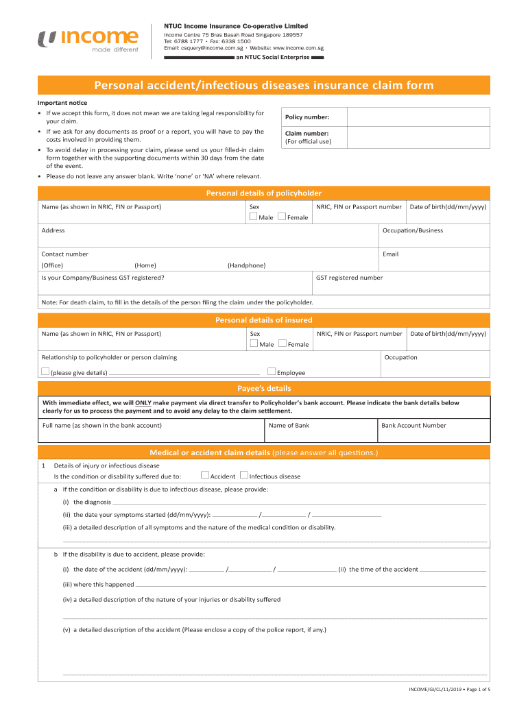  PA Infectious Disease Claim Form 201610 Indd 2019