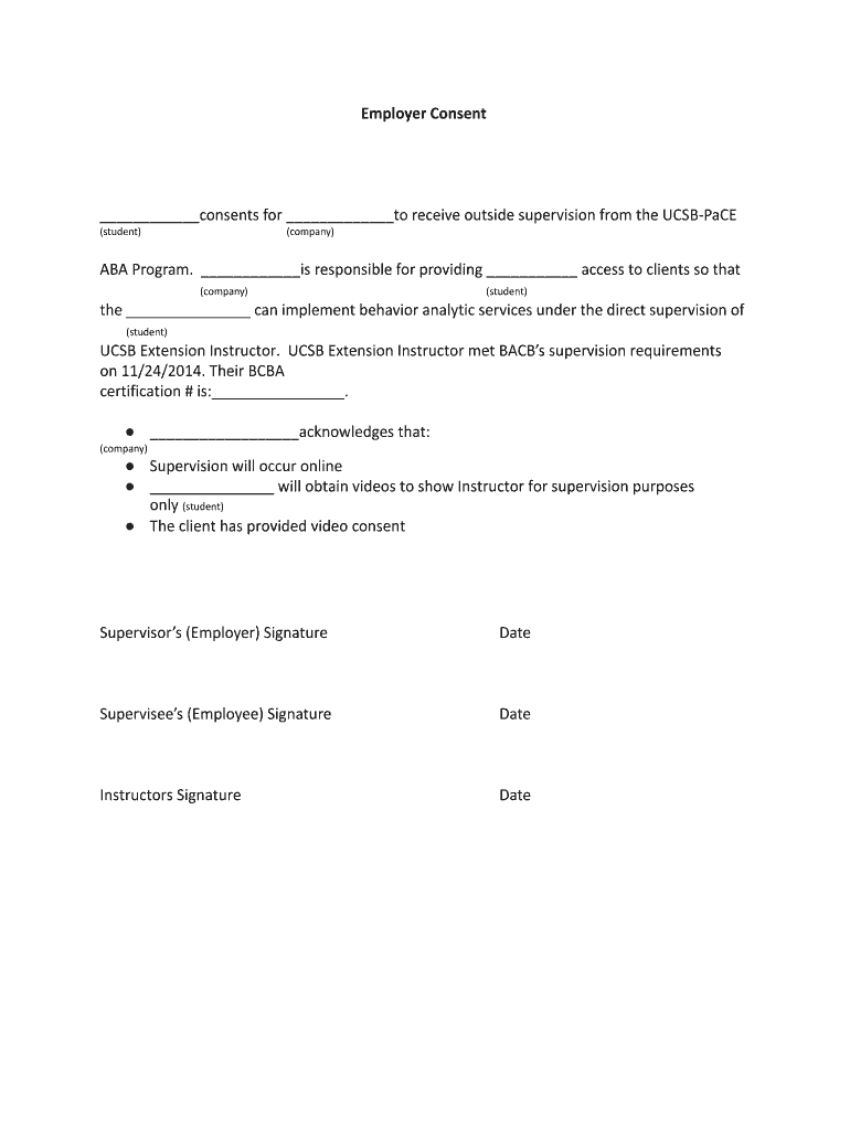 Supervision Contract for Supervision through UCSB Extension  Form