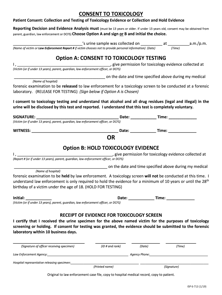 Consent to Toxicology Form
