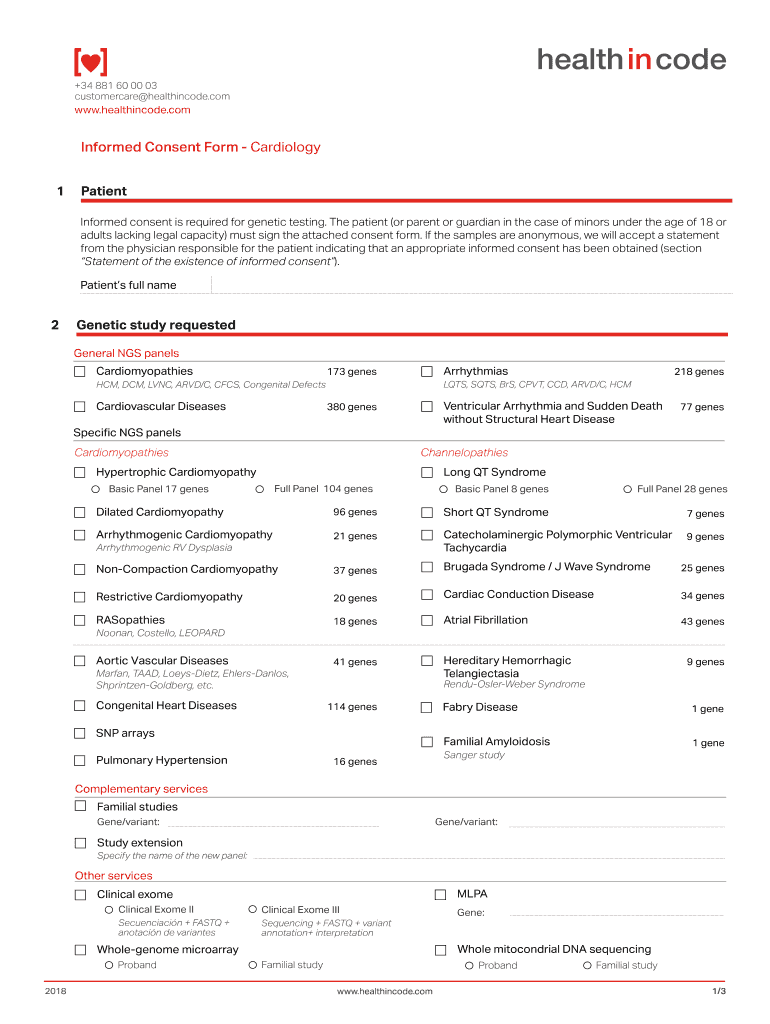  Informed Consent Form Cardiology HealthinCode 2018