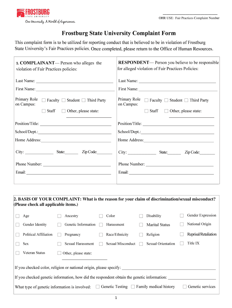  Formal Student Complaint Form Western Michigan University 2019