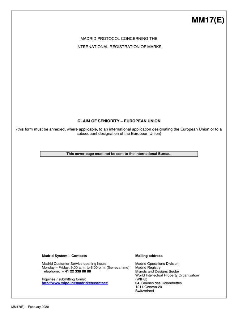  This Form Must Be Annexed, Where Applicable, to an International Application Designating the European Union or to a 2020-2024