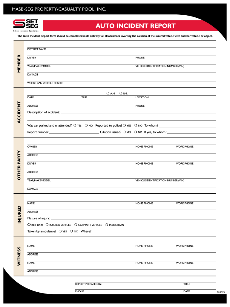 Auto Incident Report  Form