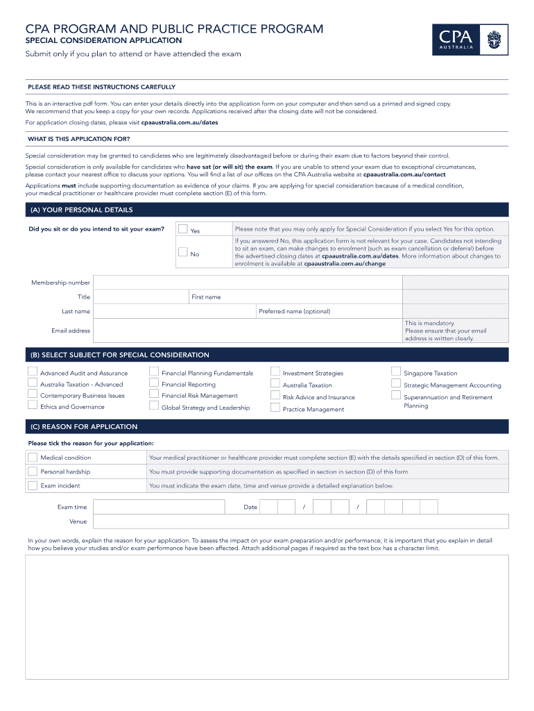 Submit Only If You Plan to Attend or Have Attended the Exam  Form