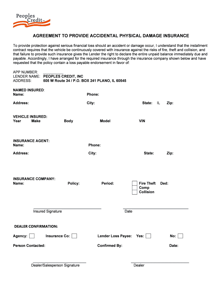 4 13 16 AGREEMENT to PROVIDE INSURANCE  Form