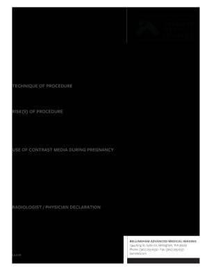 Consent for Mri Imaging &amp;amp; Contrast Administration during  Form