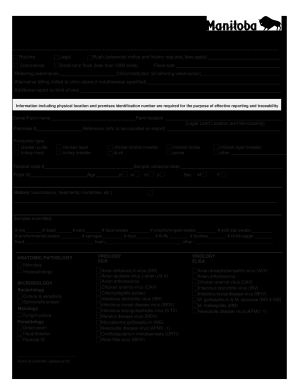 Agriculture Submission Forms Province of Manitoba