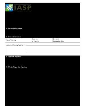 International Association for the Study of Pain TRAINEE  Form