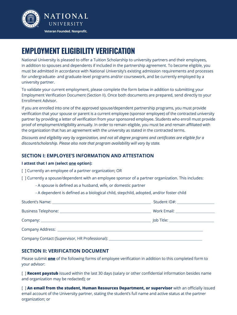 National University Form