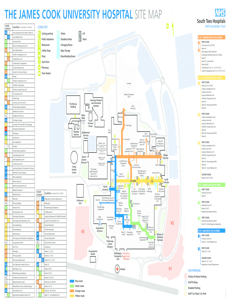 James Cook Hospital Map  Form