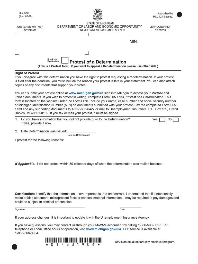 Protest Determination  Form