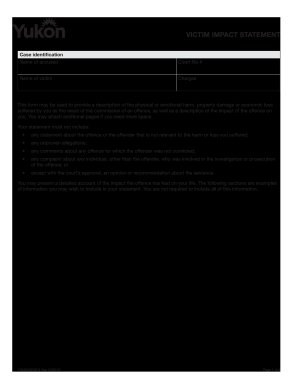 Canada Victim Impact Statement  Form