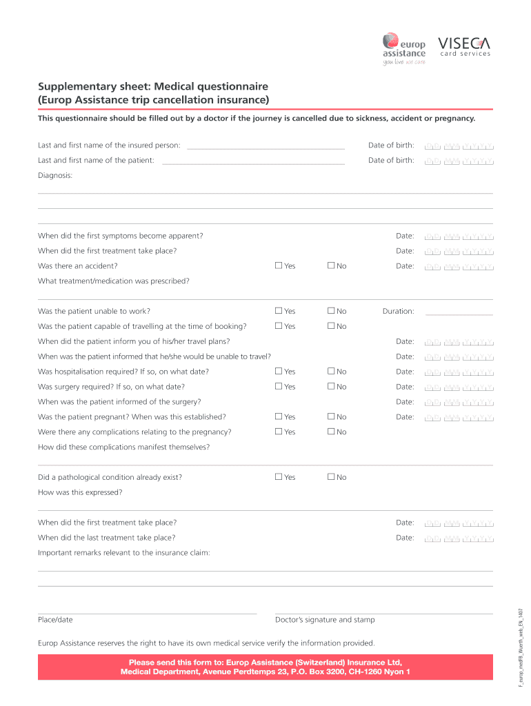 How to File a Travel Insurance Claim with Europ Assistance  Form