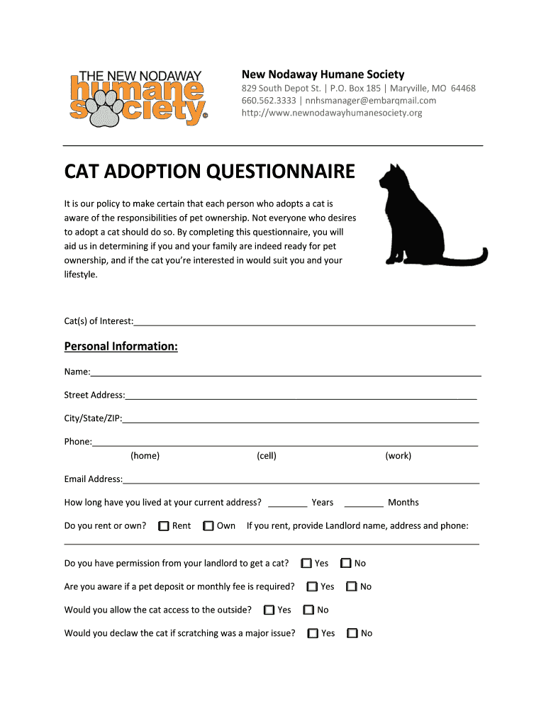  NNHSCat Adoption Questionnaire DOCX 2017-2024