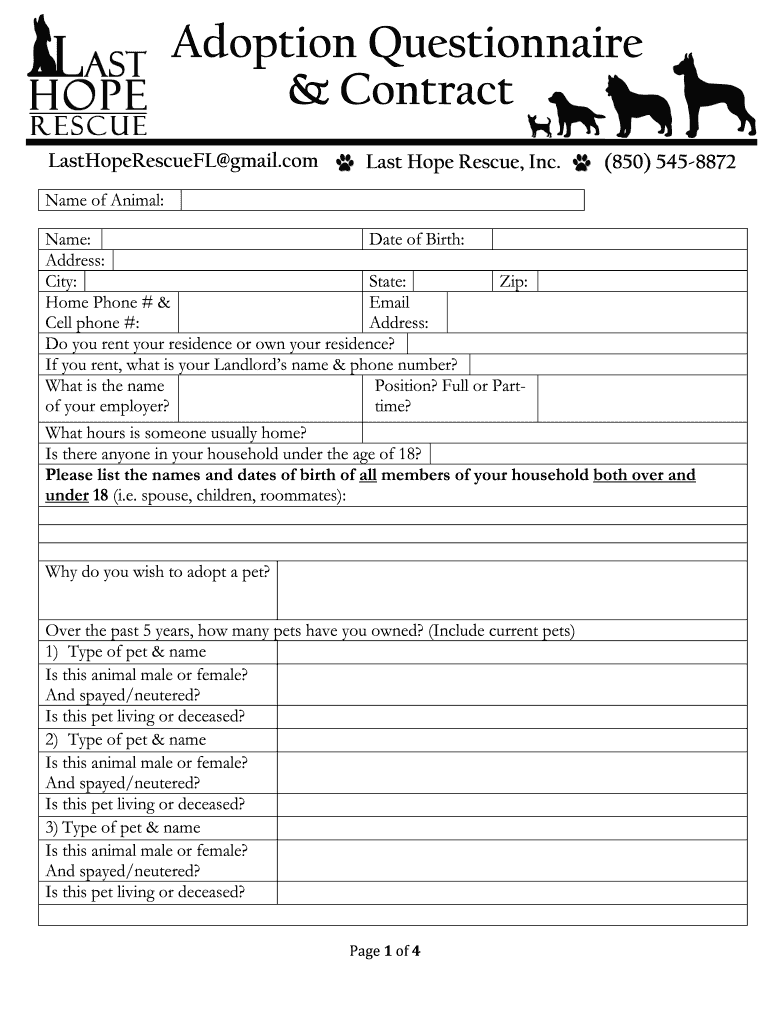 Last Hope Rescue Volunteer Form