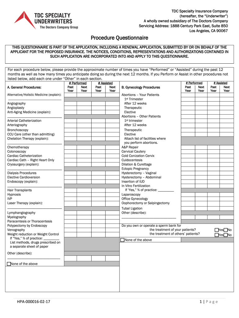 Long Term Care Liability Insurance Application  Form