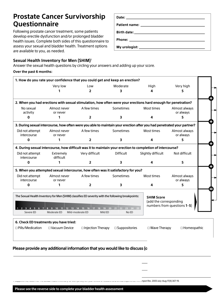  Patient Reported Quality of Life After Radical Prostatectomy for 2019-2024