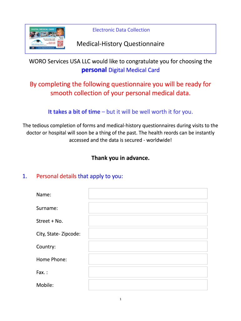 Electronic Data Collection  Form