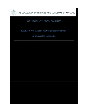 Facility Pre Assessment Questionnaire December 20, FINAL  Form