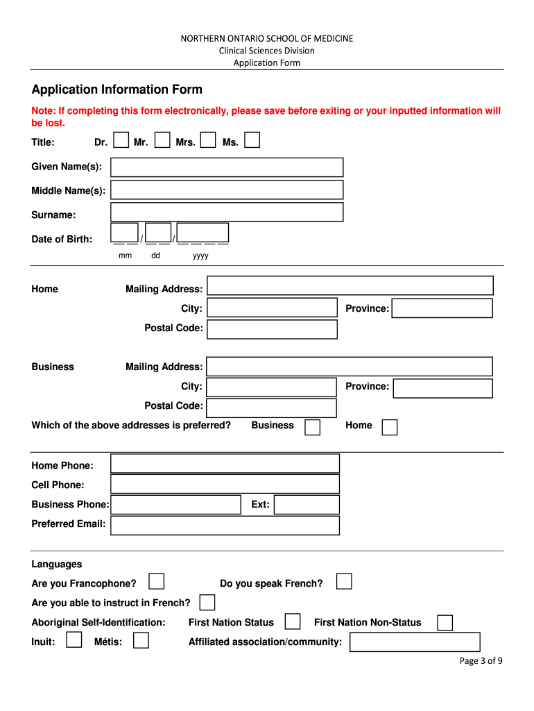  APPLICATION for FACULTY APPOINTMENT Clinical 2018