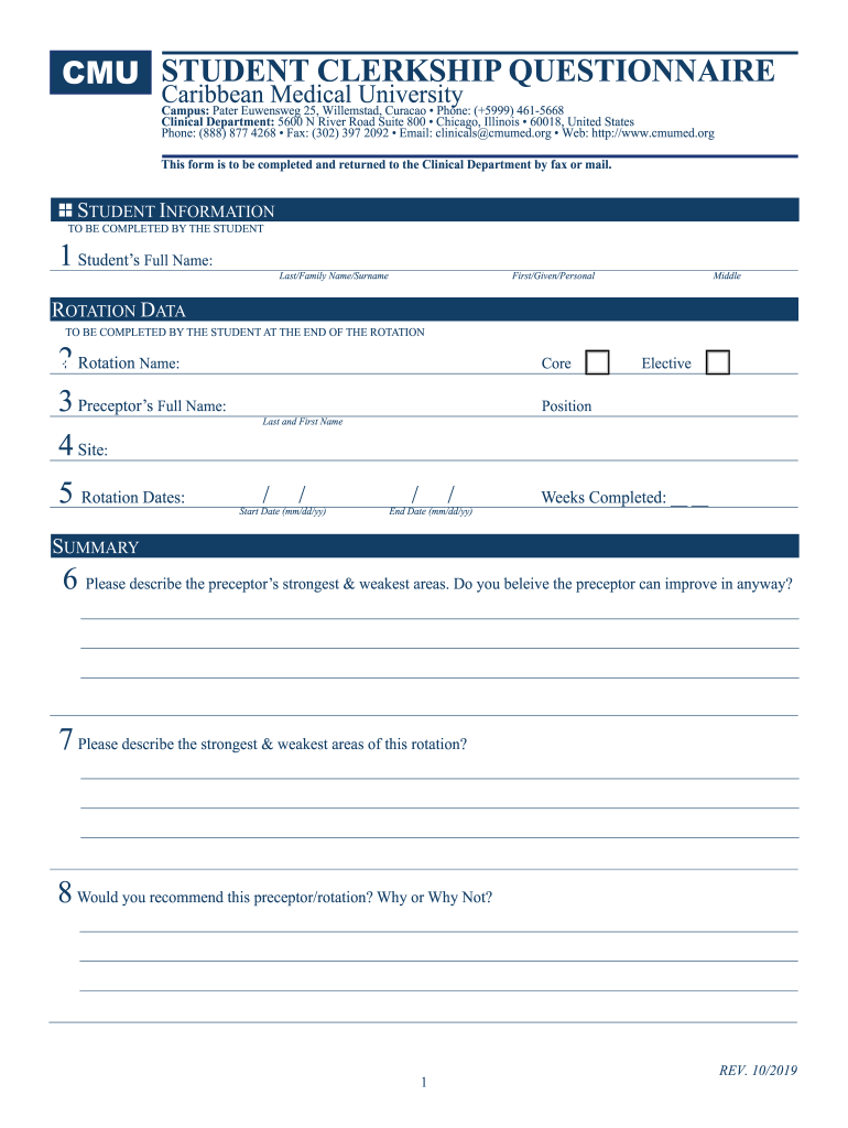 Cmu Caribbean Medical School  Form