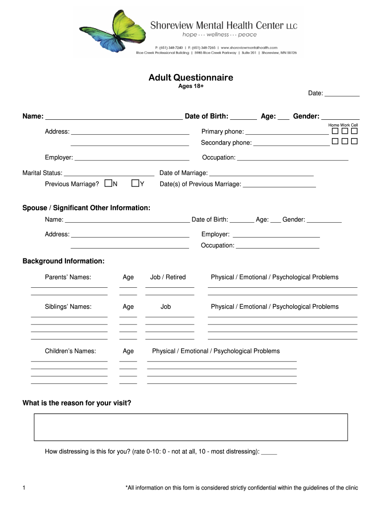 Employment Status Questionnaire Critical Care Nutrition  Form