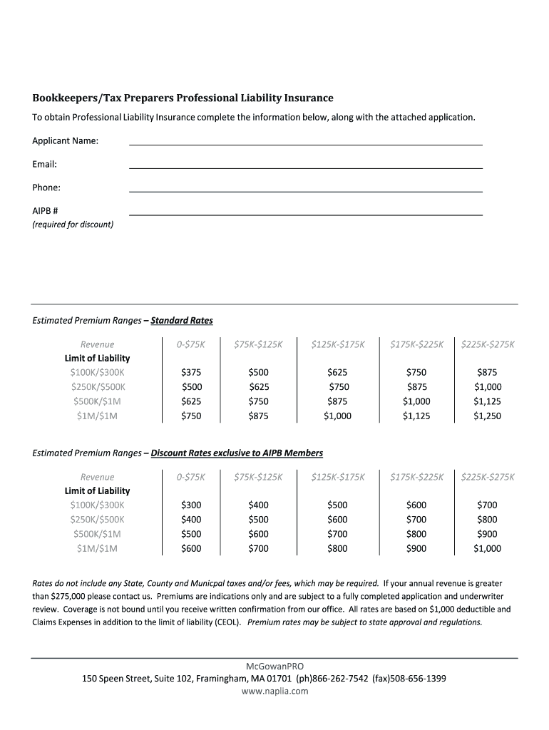 Tax Preparers E&amp;amp;amp;O and Liability InsuranceTrusted Choice  Form