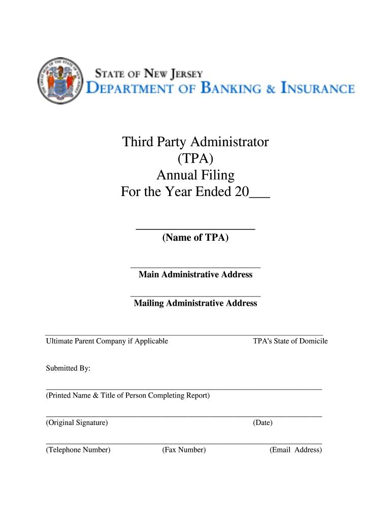 PHIL MURPHY DEPARTMENT of BANKING and INSURANCE DIVISION  Form