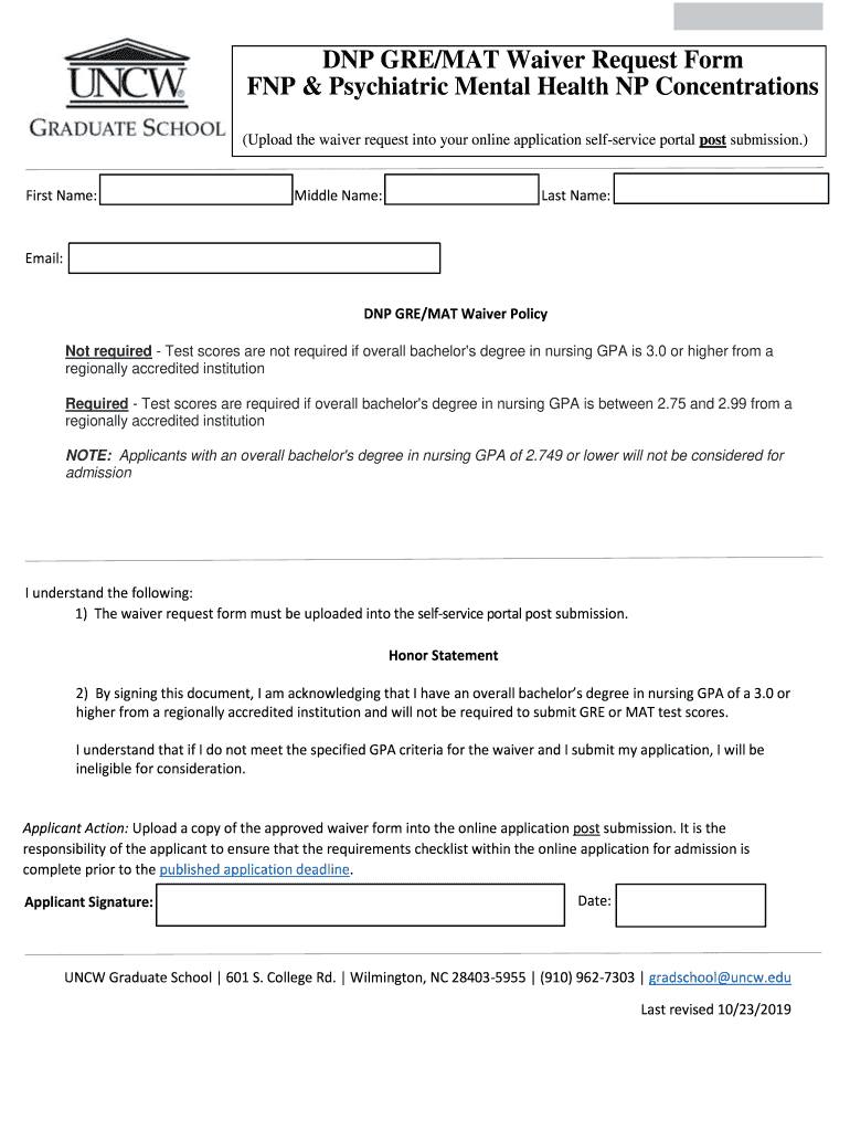 DNP GREMAT Waiver Request Form