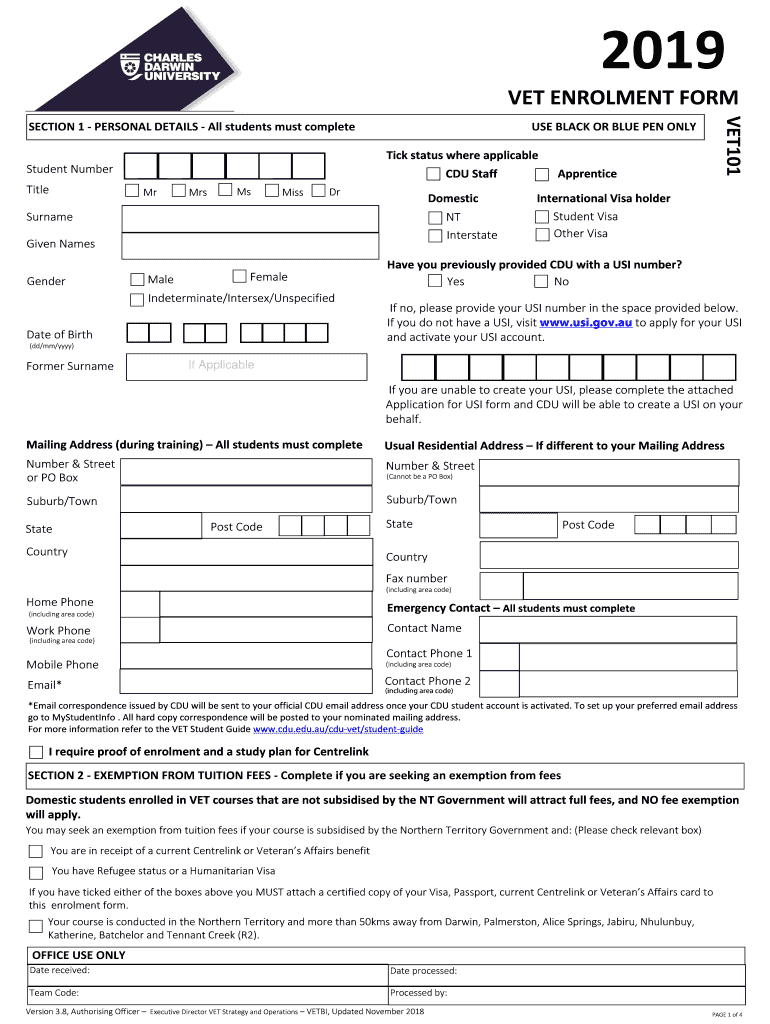  Forms & Guides Charles Darwin University 2018