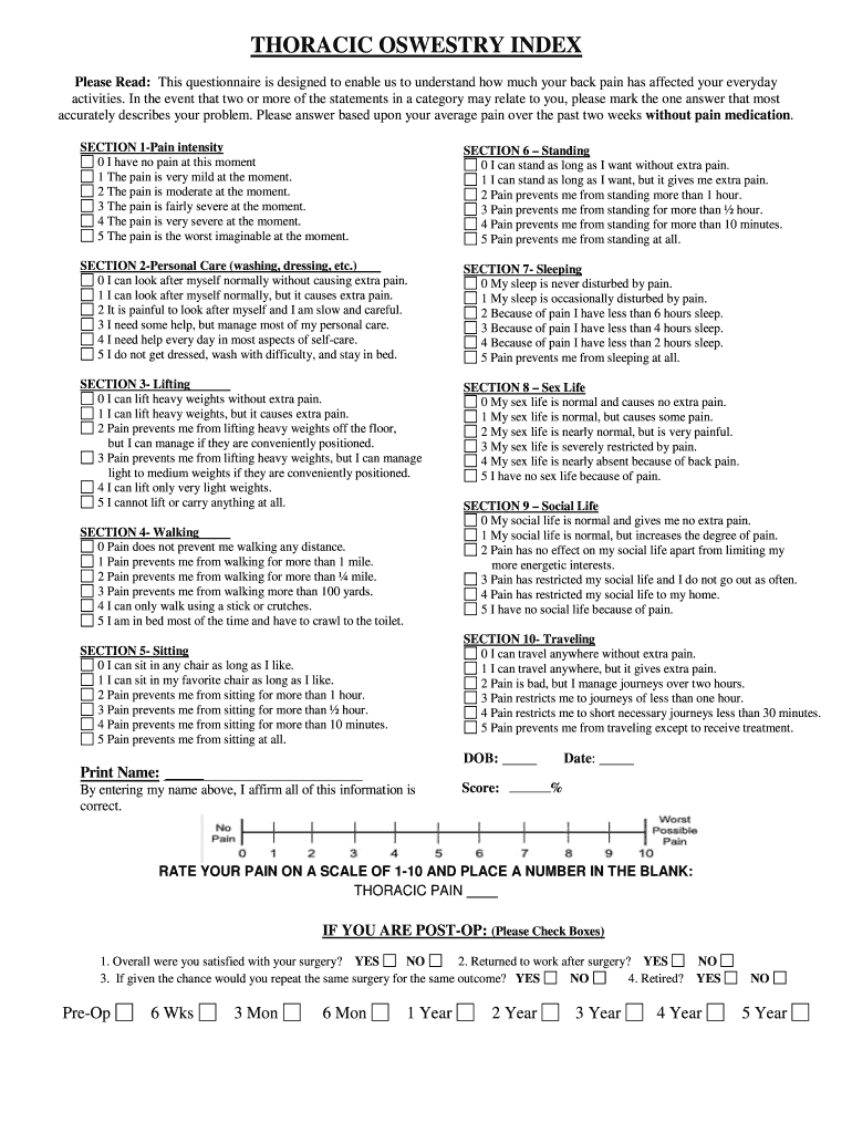 Rating Scales for Low Back PainBritish Medical Bulletin  Form