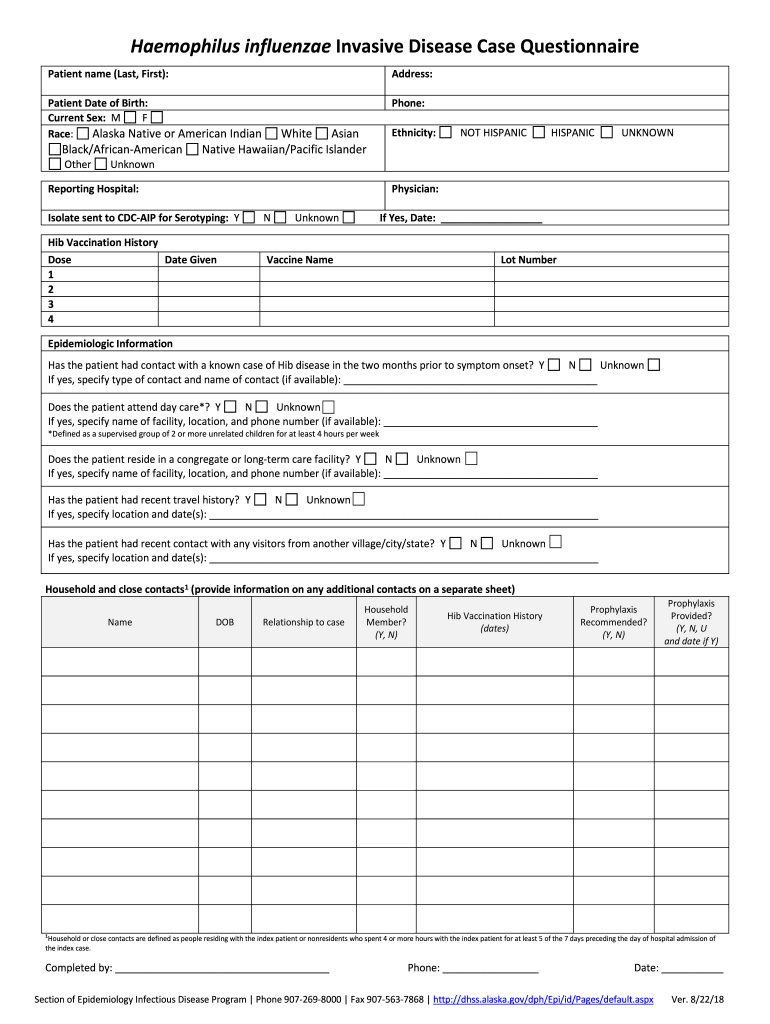 PDF Invasive Haemophilus Influenzae Type B Disease in  Form