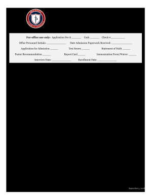 APPLICATION for ADMISSION Providence Christian School  Form