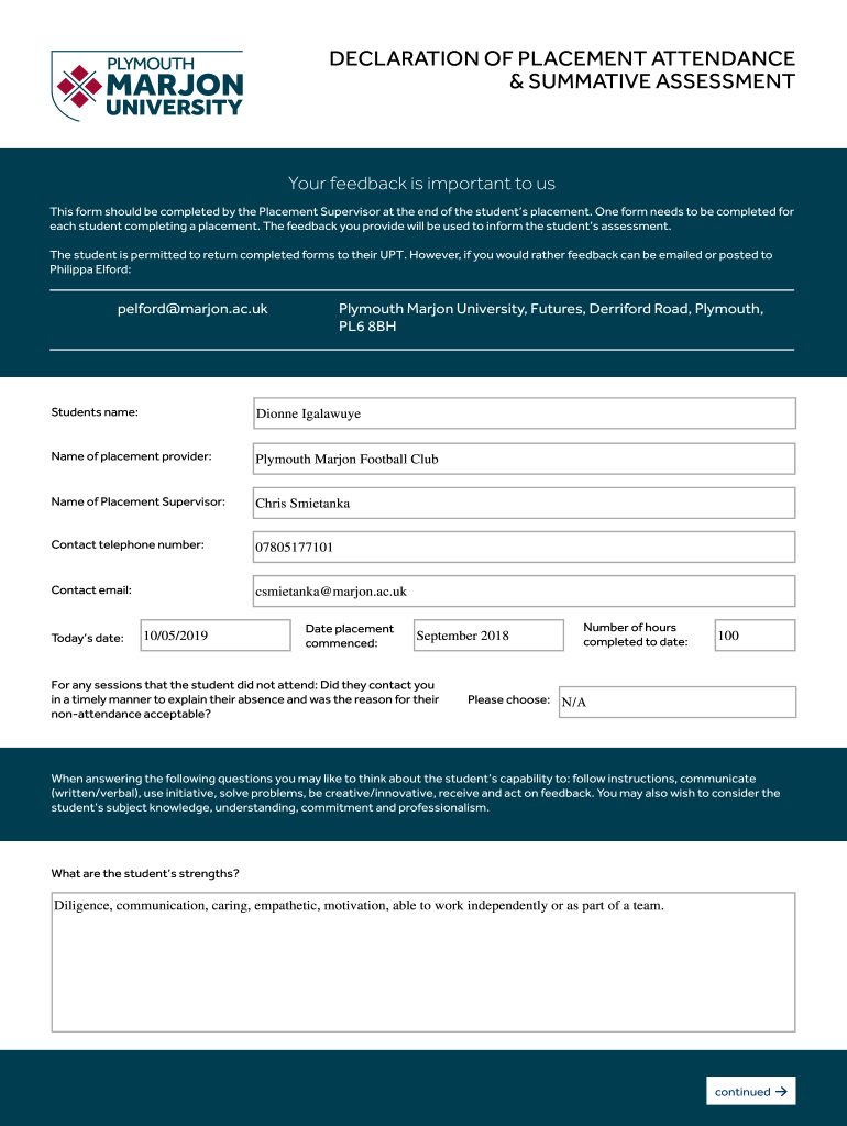 SUMMATIVE EVALUATION FORM College of Education