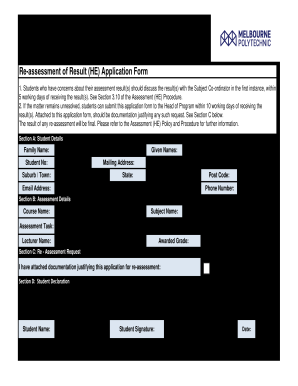  Re Assessment of Result HE Application Form 2018-2024