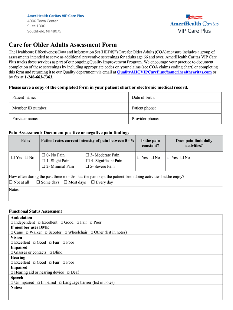 Care of Older Adults Worksheet HMSA Com  Form