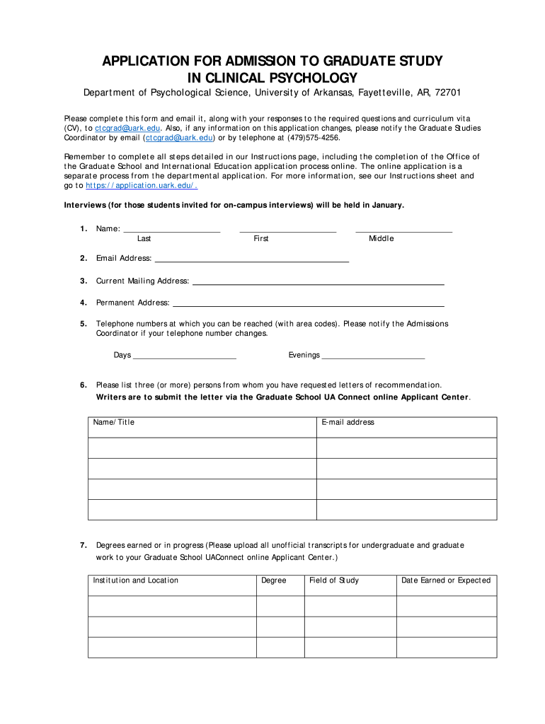  Please Complete This Form and Email It, along with Your Responses to the Required Questions and Curriculum Vita 2019-2023