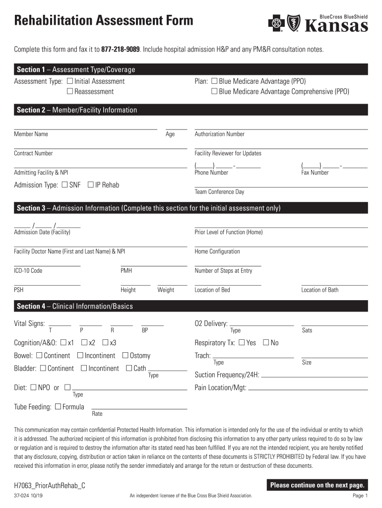 Rehabilitation Assessment Form