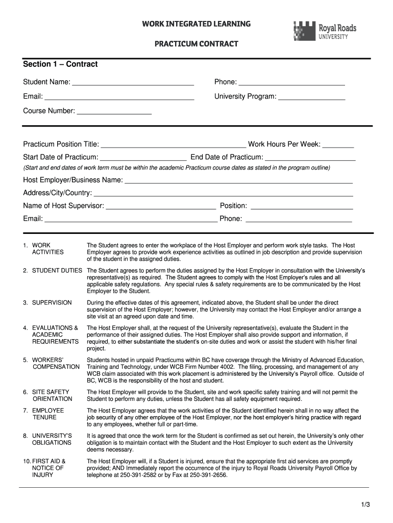 College of Arts & SciencesInternship for Credit Packet  Form