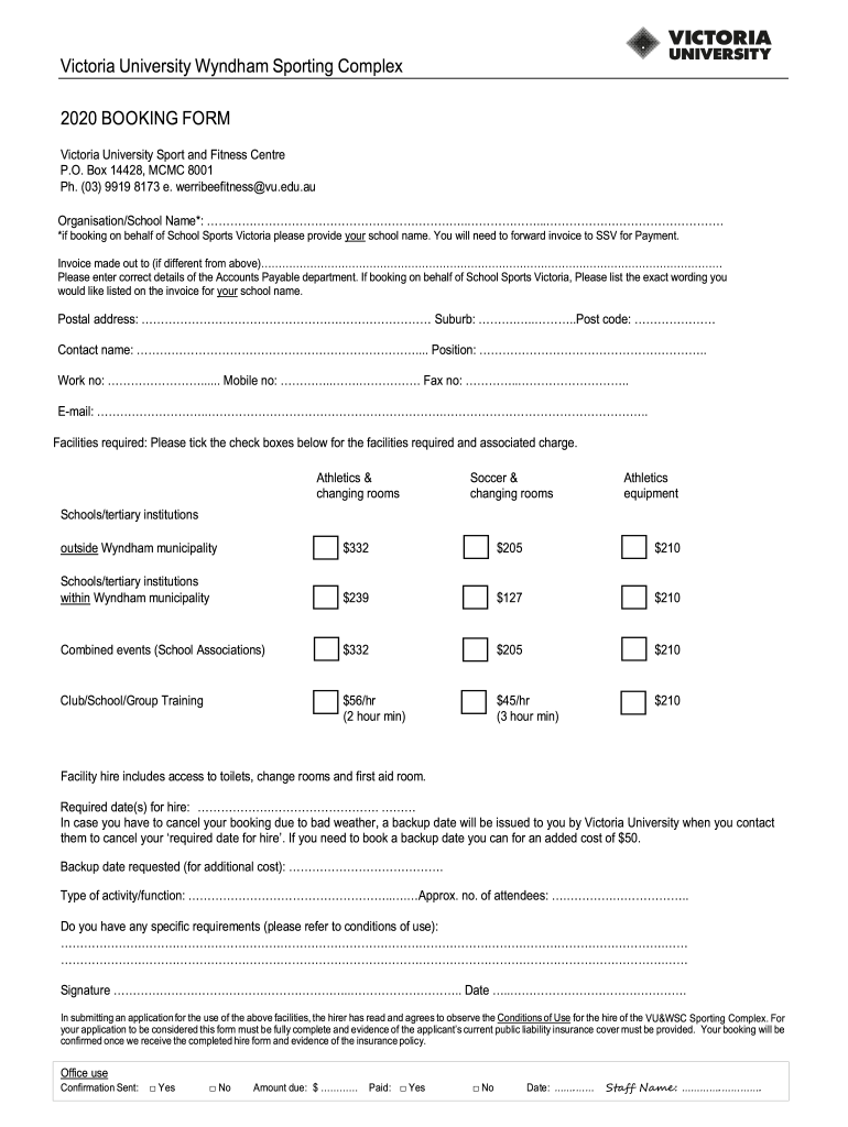 Wyndham Sporting Complex  Form