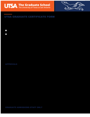 UTSA Graduate Certificate in Historic Preservation  Form