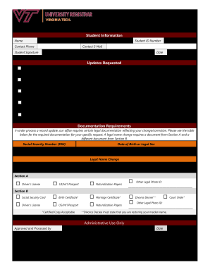 SSA Priority List of Acceptable Evidence of Identity Documents  Form