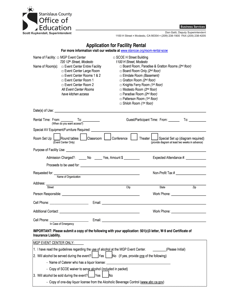 Orgroom Rental Scoe  Form