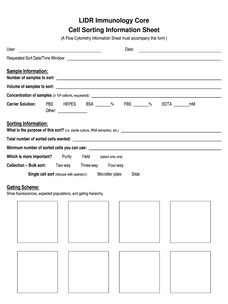 Sort Sample Request Form