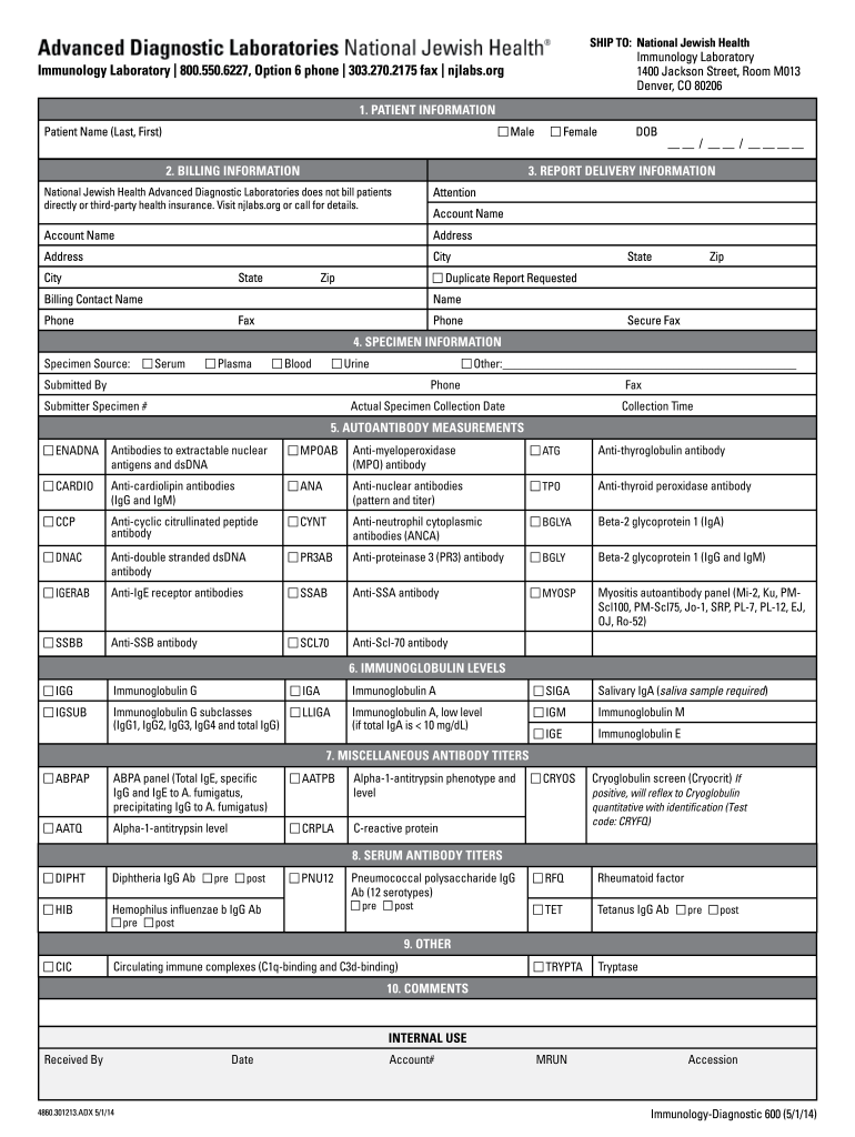  Immunology Laboratory 800 2014-2024