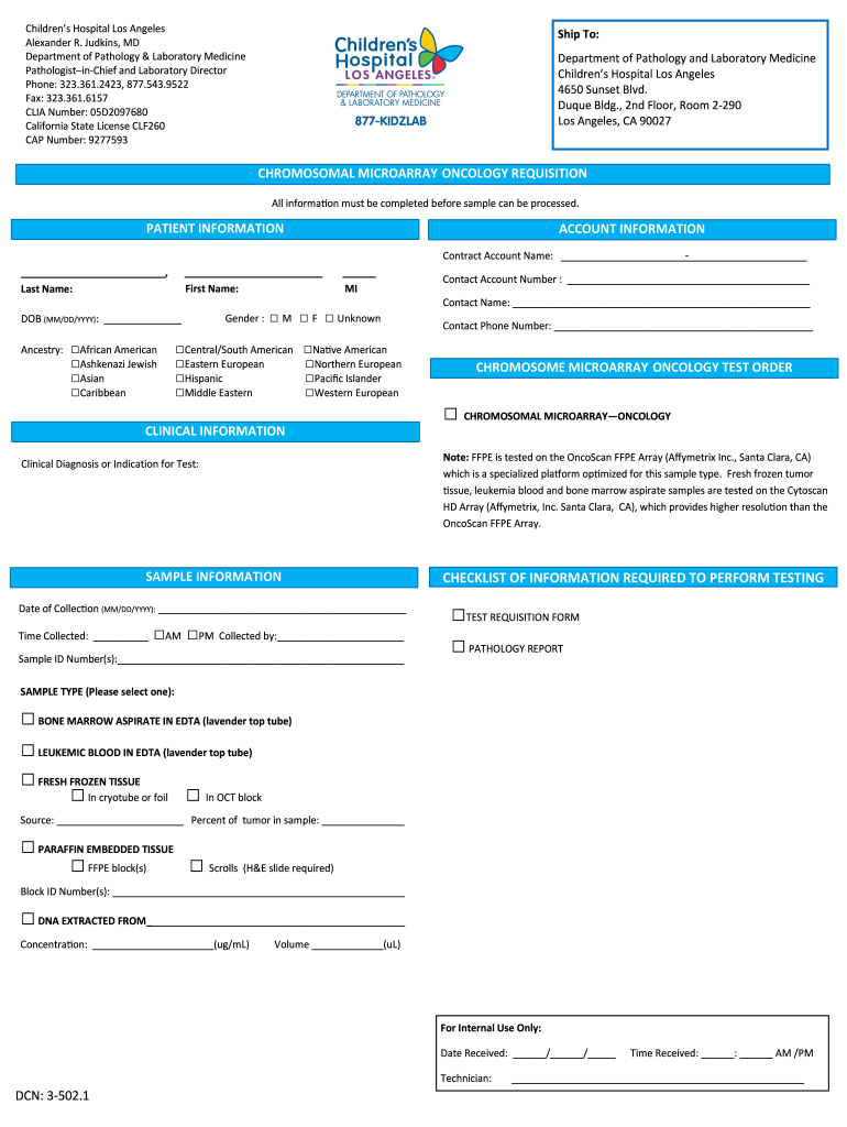 Fillable Online Ocular Disease Focused Exome Test Requisition  Form