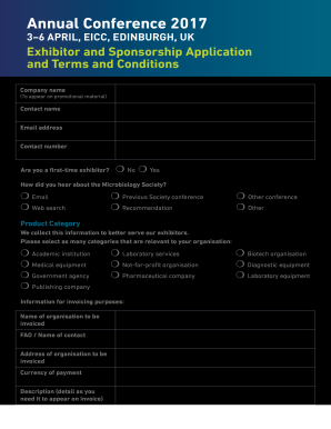 27th Annual Autism Conference Sponsorship, Exhibition  Form