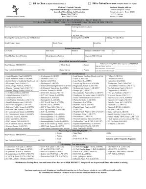  General and Microbiology Lab Requisition PDF Children's 2020