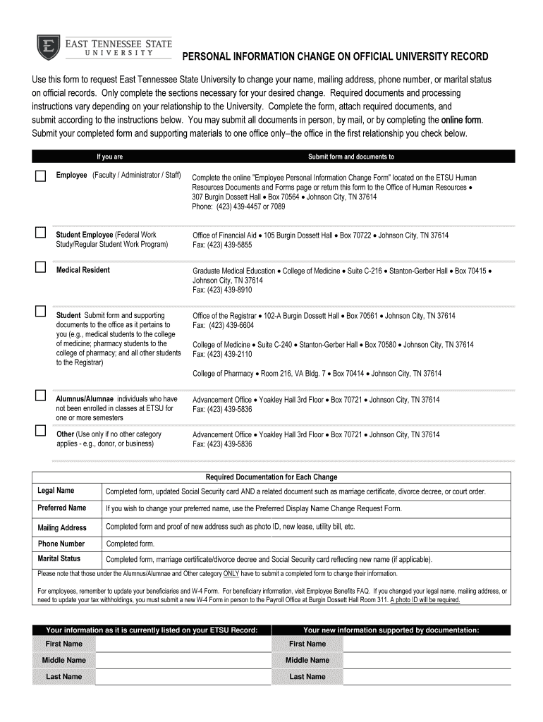 Etsu Change  Form